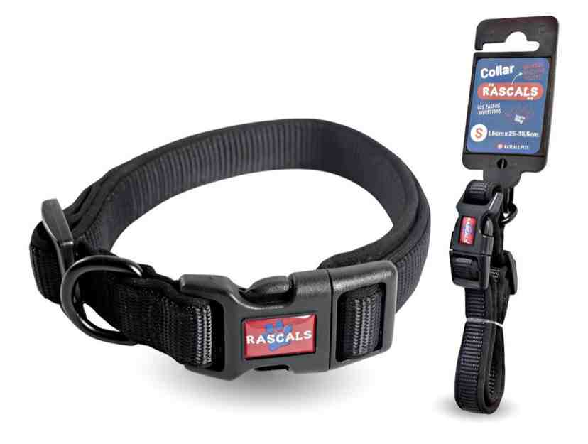 COLL109 MCollar acolchonado  Premium ,color negro，M